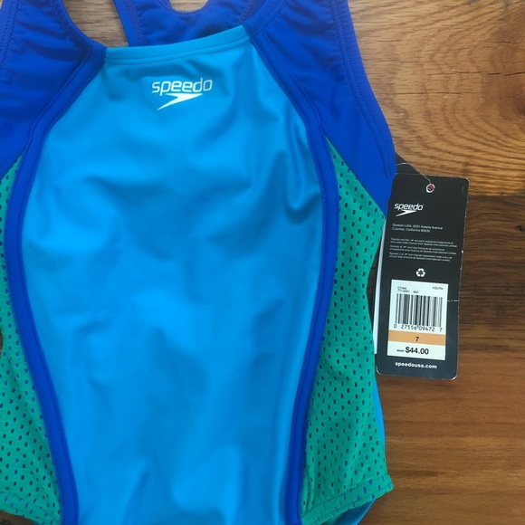 NWT, Speedo One Piece Bathing Suit, Size 7 Girls - Picture 2 of 6